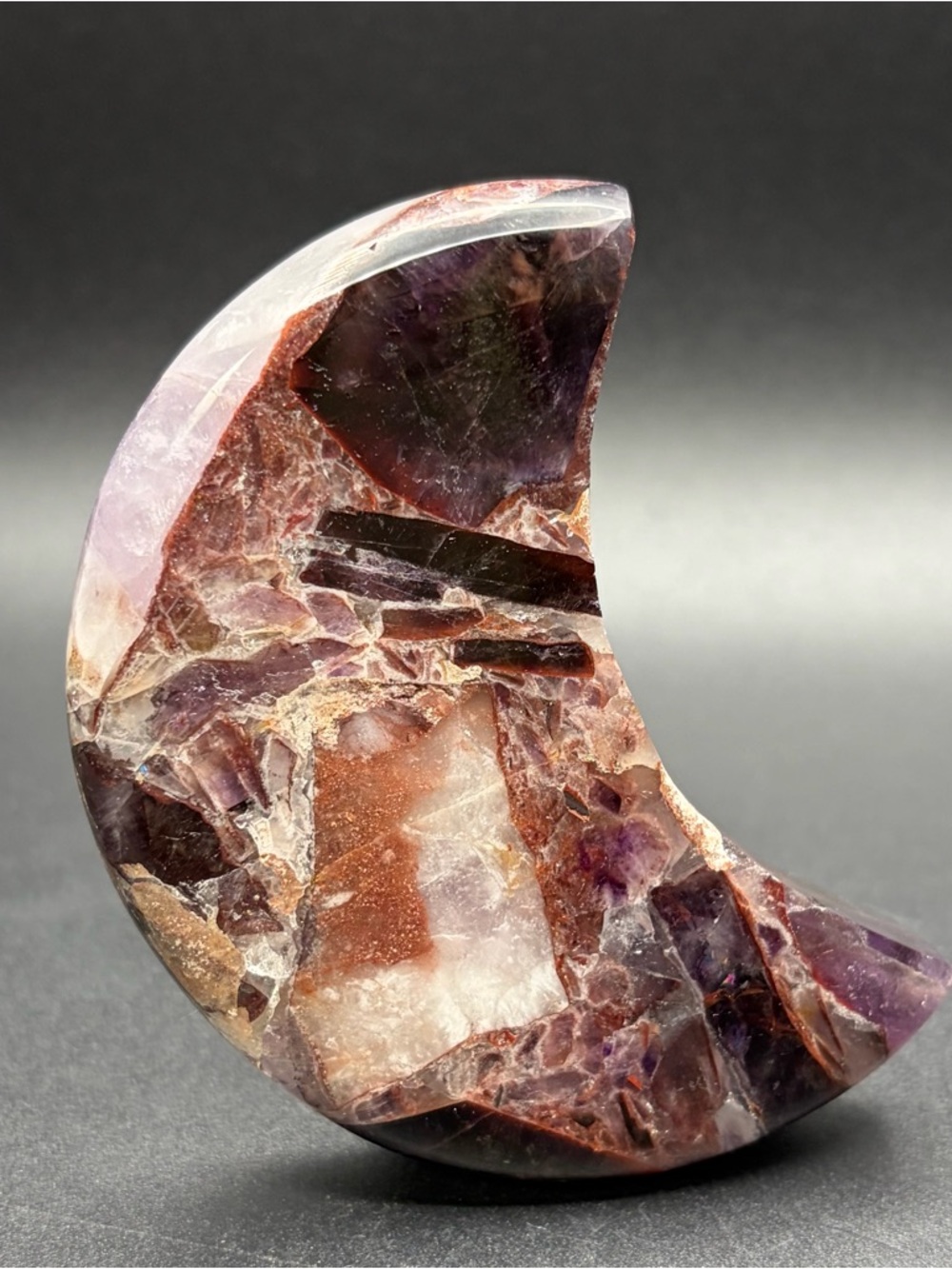 Polished Alien Amethyst Moon Crystal Sculpture